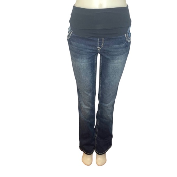 Blue Denim Maternity Jeans - Picture 4 of 13